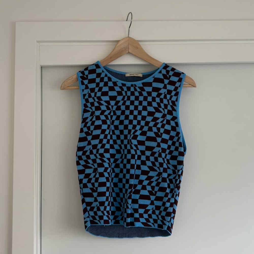 Paloma Wool Knit Checkerboard Tank Top
